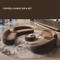 Ensemble de canapés modulaires incurvés modernes en velours de luxe pour hall d'hôtel, salle d'attente, mobilier de bureau et de salon