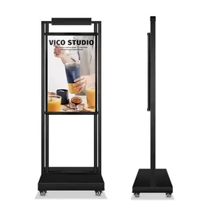 Staande Vloer Hoge Helderheid Semi Outdoor Lcd-Scherm Etalage Monitor Paneel Met Ops Box