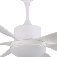 Ventilateur de plafond en métal de grande taille (66 pouces) de style industriel, à moteur DC, à économie d'énergie, avec lumière et télécommande, très vendu