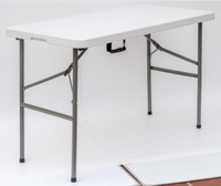 Table d'extérieur pliable en plastique, meuble de Camping, vente en gros, 4 pieds