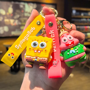 Nuovo Portachiavi 3D in Gomma a Tema <span class=keywords><strong>Spongebob</strong></span>, Stile Carino, Grande Stella, Accessorio per Auto, Squisito Piccolo Regalo, Ciondolo per Borsa - Product Image 1