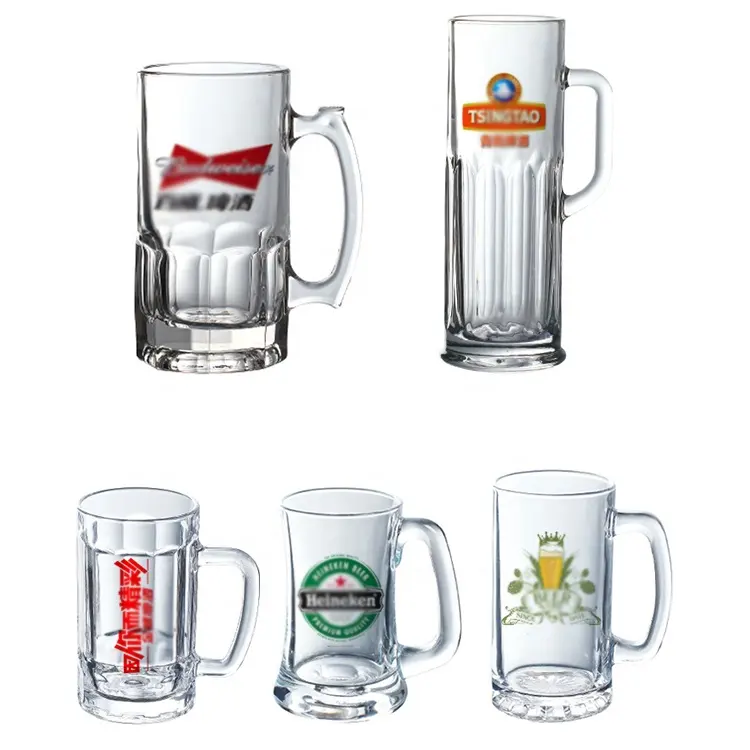 Заводская поставка различных дизайнов с пользовательским логотипом 500 мл сублимационные стеклянные пивные кружки