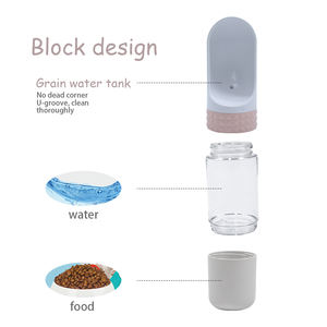 Dispensador de agua portátil para mascotas de viaje al por mayor grado alimenticio a prueba de fugas al aire libre perro y gato taza forma rectangular embalaje de cartón - Product Image 6