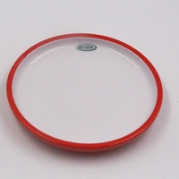 Assiette en mélamine à bord épais de couleur rouge et blanche, vaisselle en plastique de style occidental, vaisselle en plastique imitation céramique, assiette à dîner en gros