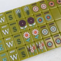 Juego de Mesa de la Serie Seasons, Diseño de Flores Personalizado, 160 Piezas, Plegable, Portátil, Duradero, Ecológico, Contemporáneo, para 4 Jugadores
