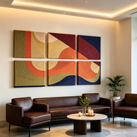 Lot de 6 tentures murales géométriques courbées en macramé, colorées, pour décoration murale moderne et luxueuse de maisons et espaces commerciaux – Vente directe usine