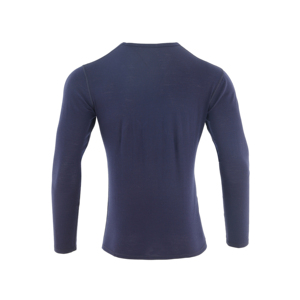 Best-seller <span class=keywords><strong>Chemise</strong></span> de base à manches longues <span class=keywords><strong>en</strong></span> <span class=keywords><strong>laine</strong></span> mérinos marine de qualité supérieure pour <span class=keywords><strong>homme</strong></span> avec 1/4 boutons - Product Image 2