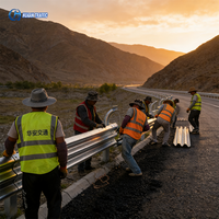 Barrera de Seguridad Vial de Acero Galvanizado, Barandilla de Seguridad para Carreteras 6320/4820/4320/4130/4128mm, Barandilla Anticollisiones Tipo W