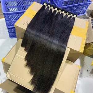 Pengiriman Sampel Gratis 8A 9A 10A 12A Tingkat Hitam Halus Tulang Lurus 100% Belum Diproses Rambut Manusia Perawan Weft Grosir Grosiran