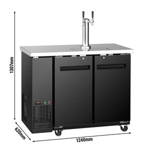 Refroidisseur de bière en acier inoxydable de qualité commerciale GGM Gastro avec robinet - 2 fûts de 50 litres - 1240 x 620 mm - Product Image 2