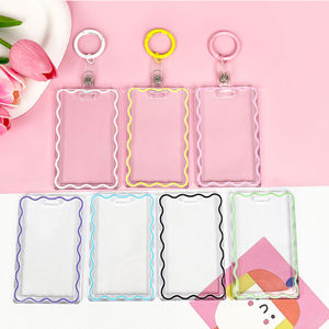 卸売 透明 ハードプラスチック IDカードホルダー 取り外し可能 キーチェーン スター フォトホルダー 学生向け - Product Image 5
