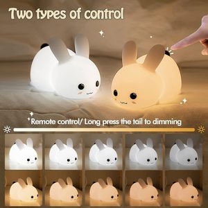 Lampe en forme de <span class=keywords><strong>lapin</strong></span> avec capteur tactile, cadeau créatif pour bébé et enfant, luminaire décoratif d'intérieur, idéal pour dormir, en silicone - Product Image 2
