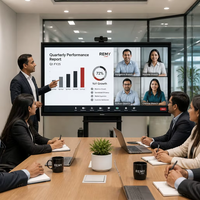 Système de visioconférence interactif intelligent avec tableau blanc, écran tactile IR, module Wi-Fi, équipement multifonctionnel pour réunions