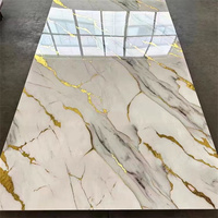 Panneau mural en PVC à motif floral, imitation marbre, en fibre de roche, avec placage en charbon de bambou et cristal, pour décoration intérieure