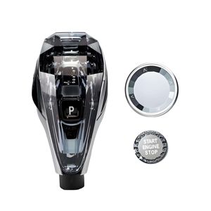 Avec emblème <span class=keywords><strong>M</strong></span> et affichage de vitesse, pommeau de levier de vitesse LED en cristal 3 pièces pour console <span class=keywords><strong>centrale</strong></span> de voiture <span class=keywords><strong>BMW</strong></span> Série F X5 F15 <span class=keywords><strong>X6</strong></span> F16 - Product Image 1