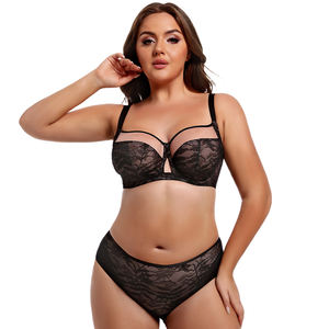 Conjunto de Sujetador de encaje Sexy de talla grande del Reino Unido al por mayor con aros para mujer, adaptador recogido de elevación de espalda, cómodo y elegante - Product Image 5