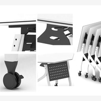 Table et chaises pliantes modulaires blanches modernes de haute qualité pour l'école, le bureau, les réunions et la formation