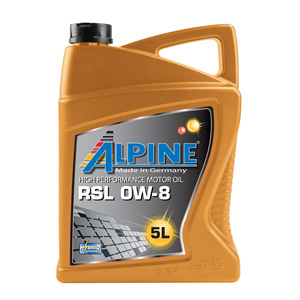 Huile moteur automobile haute performance Alpine RSL 0W-8 5L Fabriqué en Allemagne Approuvé pour les véhicules hybrides - Product Image 1