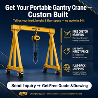 Grue portique portable de norme européenne certifiée CE, capacité de levage de 0,5 à 5 tonnes, portée de 2 à 12 m, télécommande Shenghua