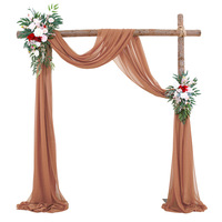Voilages en tulle pour arche, 1/2 panneaux, rideaux transparents pour fond de scène, tissu de drapage pour arche de mariage, pour décorations de plafond, de chaises, de fêtes et de baby shower