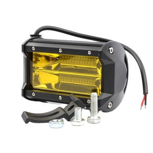 Super brillante 5 pulgadas 72W doble fila amarillo 6000K blanco haz de inundación LED luces de trabajo barra antiniebla lámpara de conducción para camión Tractor ATV - Product Image 2
