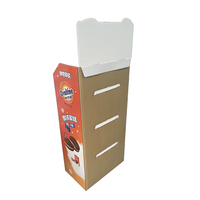 Étagère de présentation détachable en carton ondulé écologique avec impression de logo personnalisable, support de sol moderne pour la vente au détail alimentaire