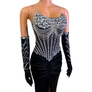 All'ingrosso <span class=keywords><strong>abiti</strong></span> da <span class=keywords><strong>donna</strong></span> strass abito da ballo nappine <span class=keywords><strong>abiti</strong></span> neri <span class=keywords><strong>donna</strong></span> <span class=keywords><strong>donna</strong></span> elegante per la <span class=keywords><strong>laurea</strong></span> - Product Image 5