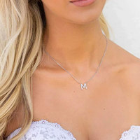 Collar con Inicial Personalizada, Plata de Ley S925, Chapado en Oro de 18K, Colgante con 26 Letras de la A a la Z, Joyería Minimalista con Circonitas, Regalo