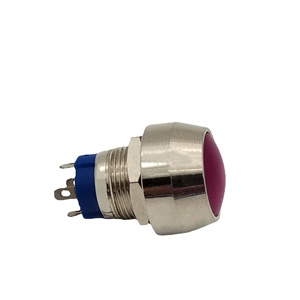 Ánh sáng màu đỏ 12mm hình cầu không thấm nước tự đặt lại tự khóa chạy bộ chuyển đổi 1no1nc điện tử 220V IP65 push button Thiết bị chuyển mạch - Product Image 5