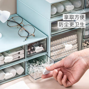 Caja de almacenamiento de escritorio CITYLONG, estilo cajonera con divisiones para papelería de oficina, organización a prueba de polvo para cosméticos - Product Image 1