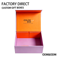 Caja de Embalaje Magnética de Papel Rosa y Morado de Lujo con Logotipo Personalizado, Caja de Regalo Rígida de Cartón para Productos de Cuidado de la Piel con Lámina Dorada