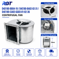 Ventilador de Refrigeración AC Original Alemán con Curva Hacia Adelante D4D180-BB04-19, Sistema de Ventilación de Refrigeración Estable y de Bajo Ruido