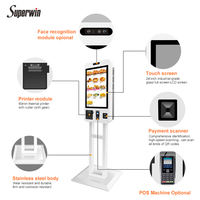 Meilleure vente Android/Windows 24 pouces tablette android pos libre-service paiement kiosque terminal pos pour McDonald