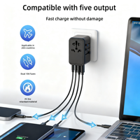 DENIXI PD100W avec câble extensible, chargeur rapide pratique, adaptateur de charge universel pour voyage, chargeurs multifonctionnels 65W