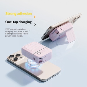 Banque d'alimentation 5 <span class=keywords><strong>en</strong></span> 1 avec support caché, performances exceptionnelles, 10000mAh, 22.5W avec câble de charge rapide et charge sans fil magnétique 15W - Product Image 3