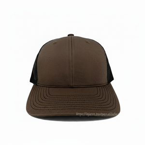 หมวกทรักเกอร์ตาข่ายสีน้ำตาลล้วนหมวกกีฬาหมวกทรัคเกอร์ออกแบบได้ตามต้องการ - Product Image 1