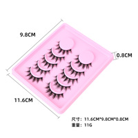 Prix de gros 5 paires de faux cils synthétiques faits à la main, bande noire, effet volume, pour la beauté