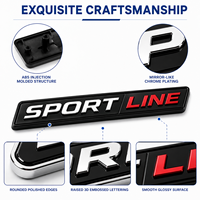 Badge de voiture en plastique ABS chromé, emblème automobile 3D à bords biseautés, logo en lettres en relief, plaque signalétique, adhésif 3M, étanche, rouge, noir, DIY