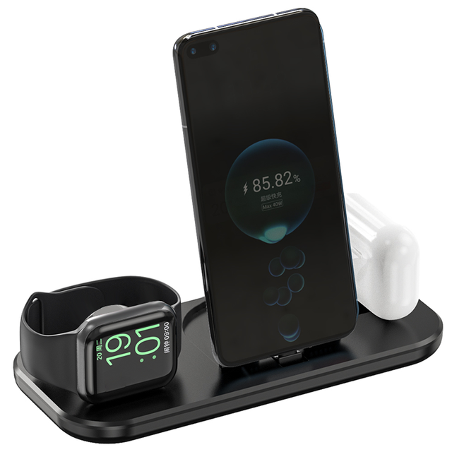 3 1 Fast Charging Desktop Charger Foldable Phone Holder Stand Type-C Port GAN Material Supports Wireless Charging  Android