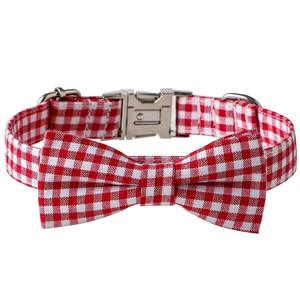 Collar de perro a cuadros de estilo único de Tanpopo con pajarita, regalo para mascotas, ajustable, suave, macarrón Color, lazo, tela estampada, Collar de cuello de perro - Product Image 1