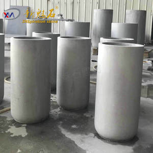 Nuevos Materiales de Construcción de Piedra, Macetas de GRC Gris Claro Redondas para Decoración, Plantación de Árboles y Flores - Product Image 1