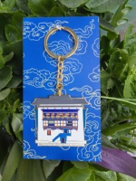 Porte-clés personnalisé vintage en métal et zinc, motif dessin animé en forme de dés, poisson CKoi, idées cadeaux pour activités d'entreprise