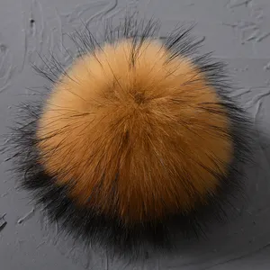 Bola de piel de mapache auténtica, accesorios de alta calidad, 13cm, 15cm, 18cm, esponjoso, pompón grande de piel auténtica para sombreros, venta al por mayor