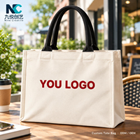 Sac fourre-tout en toile personnalisé avec poignées de 10 couleurs, sac de courses réutilisable de 12 oz pour les trajets domicile-travail