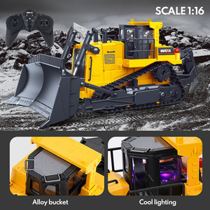 <span class=keywords><strong>Huina</strong></span> 1554 télécommande <span class=keywords><strong>Bulldozer</strong></span> 11 canaux 2.4ghz Rc alliage corps ingénierie camion jouet avec entièrement fonction pour les enfants - Product Image 3