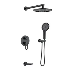 China Manufacture Complete Shower System Single Handle Wall Mounted Concealed Shower Set Cold Hot Water Bras Shower Tap