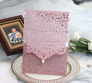Carte d'invitation pour la fête des mères en papier pailleté découpé au laser fantaisie avec enveloppe et carte de vœux - Design 3D écologique - Product Image 6