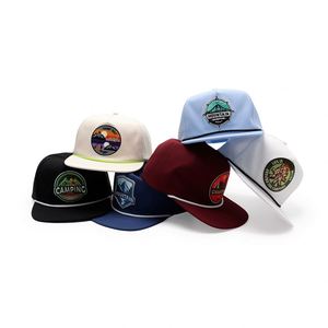 Gorra de 5 Paneles con Visera Plana Sin Estructura, Bordado de Alta Calidad, Nailon Impermeable, Logotipo Personalizado, Gorra Snapback con Cuerda - Product Image 2