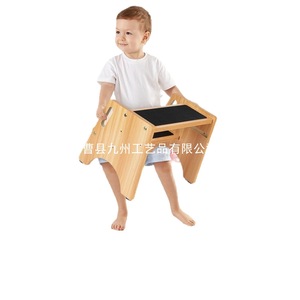 Tabouret en bois pour enfants avec tapis antidérapant pour enfants et tout-petits à partir de 4 ans - Product Image 3