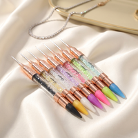 Stylo à double embout de luxe pour nail art, avec embout côtelé, pour cire, points et strass, outil de manucure, vente chaude